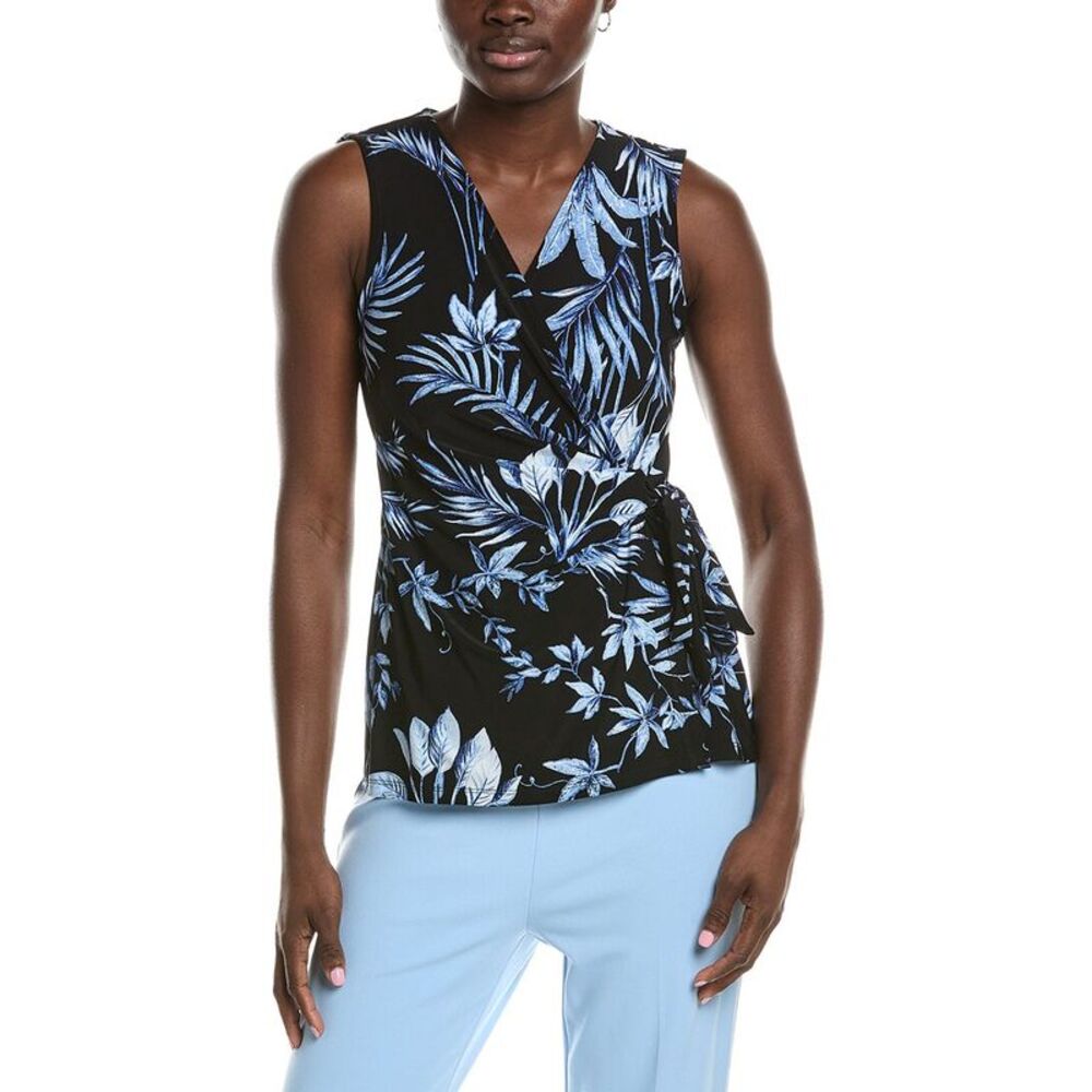 Anne Klein Womens  Wrap Top, Black